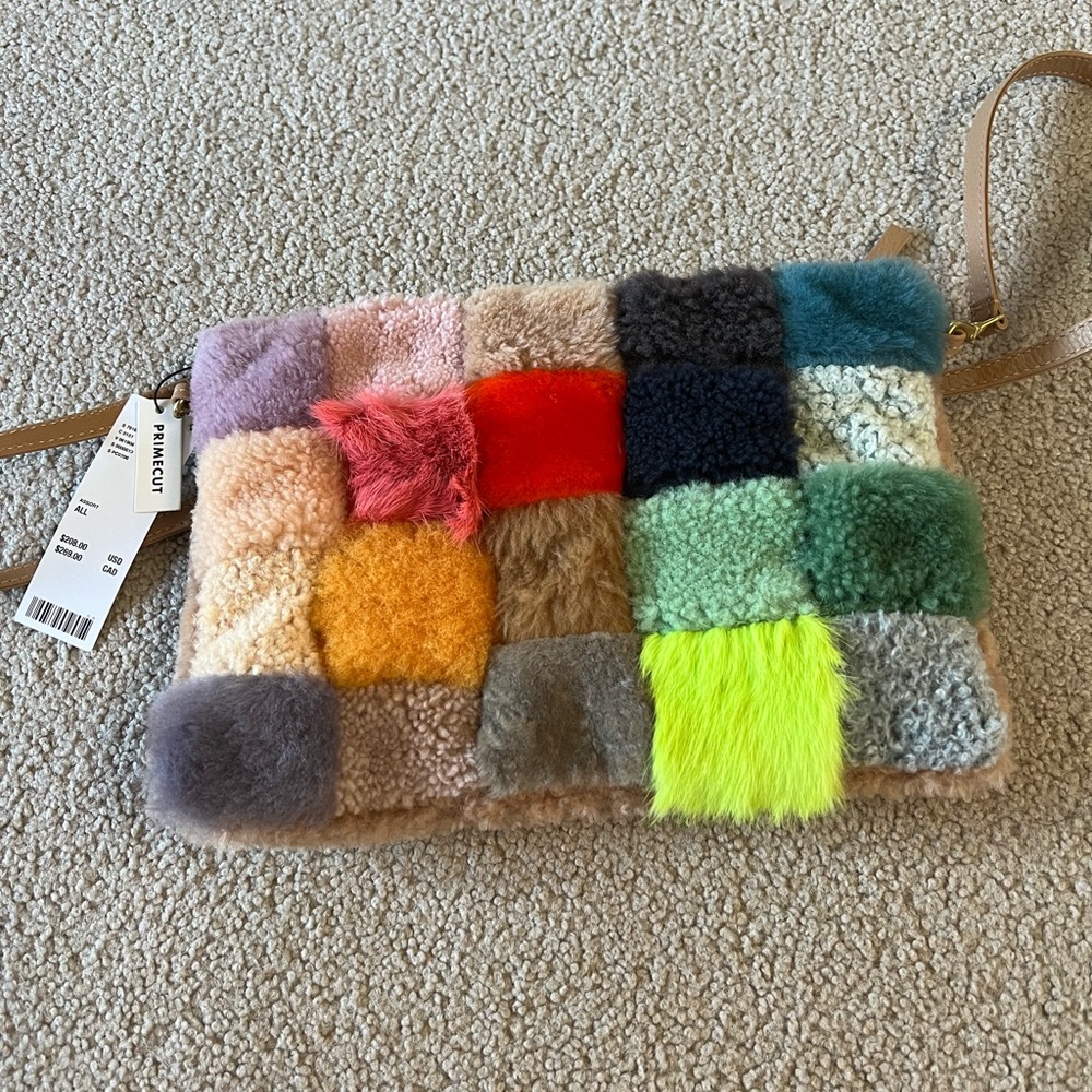 Primecut Patchwork Shearling Multicolor Bag
